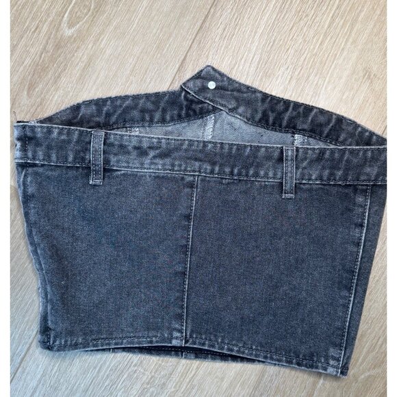 2/$30 NWT PrettyLittleThing Petite 6 Dark Gray Denim Bustier - Picture 3 of 12